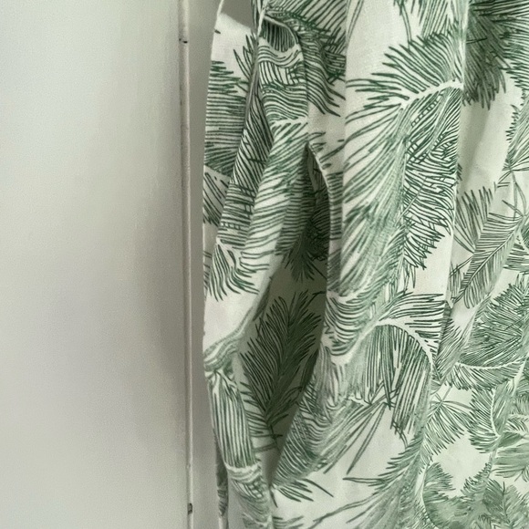 P. Cill Island In The Sun Linen Viscose Jumpsuit Green Leaf Print Size XL - Picture 3 of 16